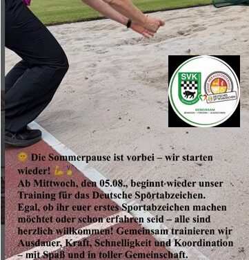 Sportabzeichengruppe – Ende der Sommerpause