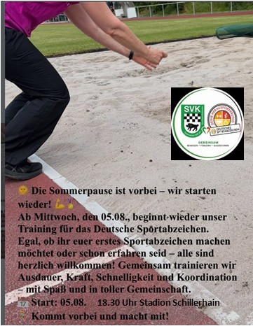 Sportabzeichengruppe – Ende der Sommerpause